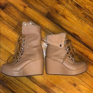 Size 6 Tan Wedge Booties